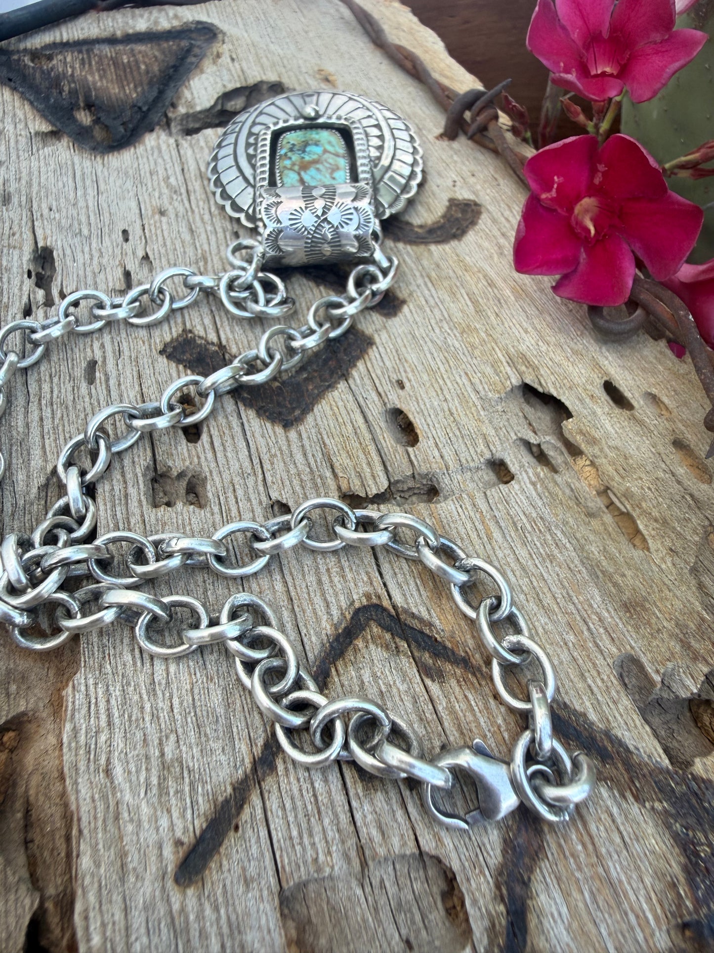 Kingman Turquoise Concho Statement Necklace