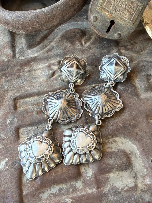 Sterling Concho Earrings