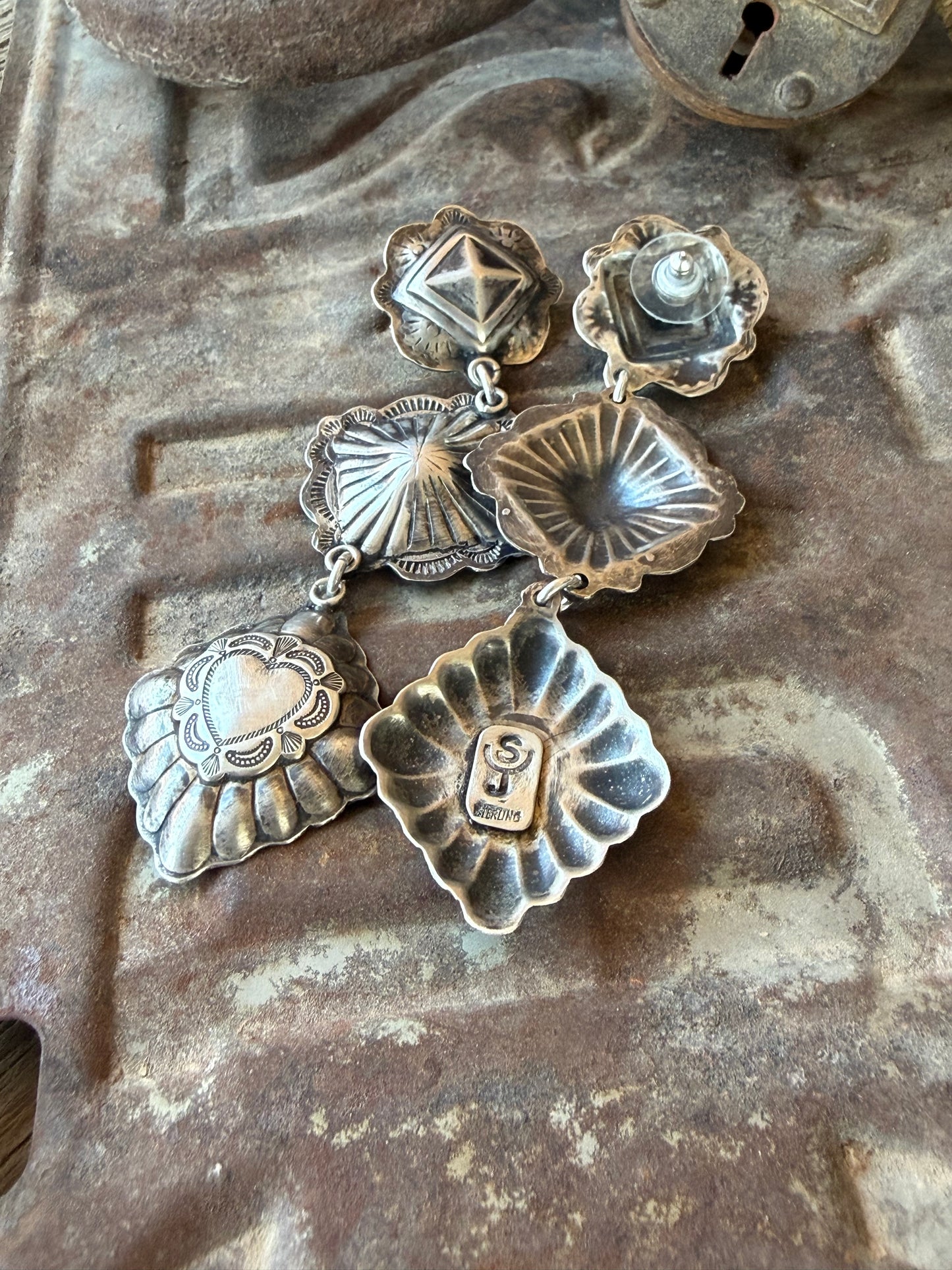 Sterling Concho Earrings