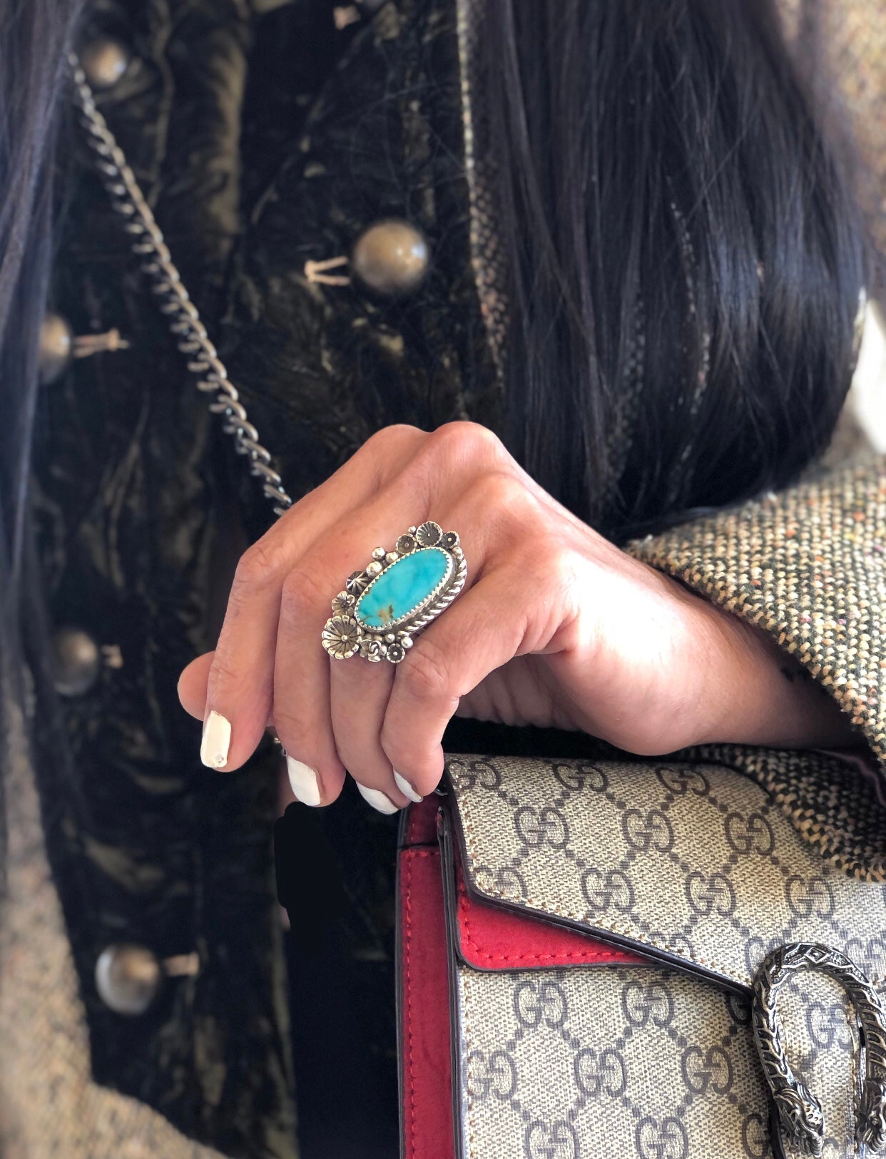 Sterling Silver & Turquoise Ring Size 7