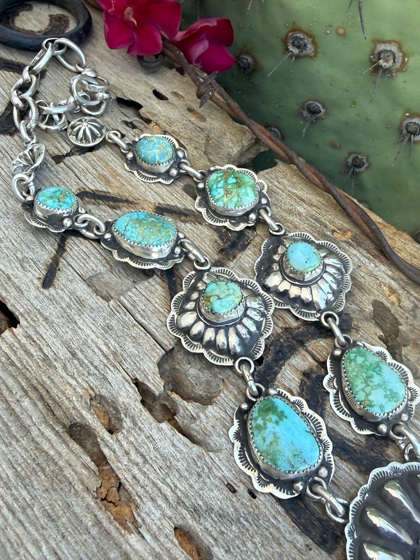 Turquoise Mountain Concho Necklace