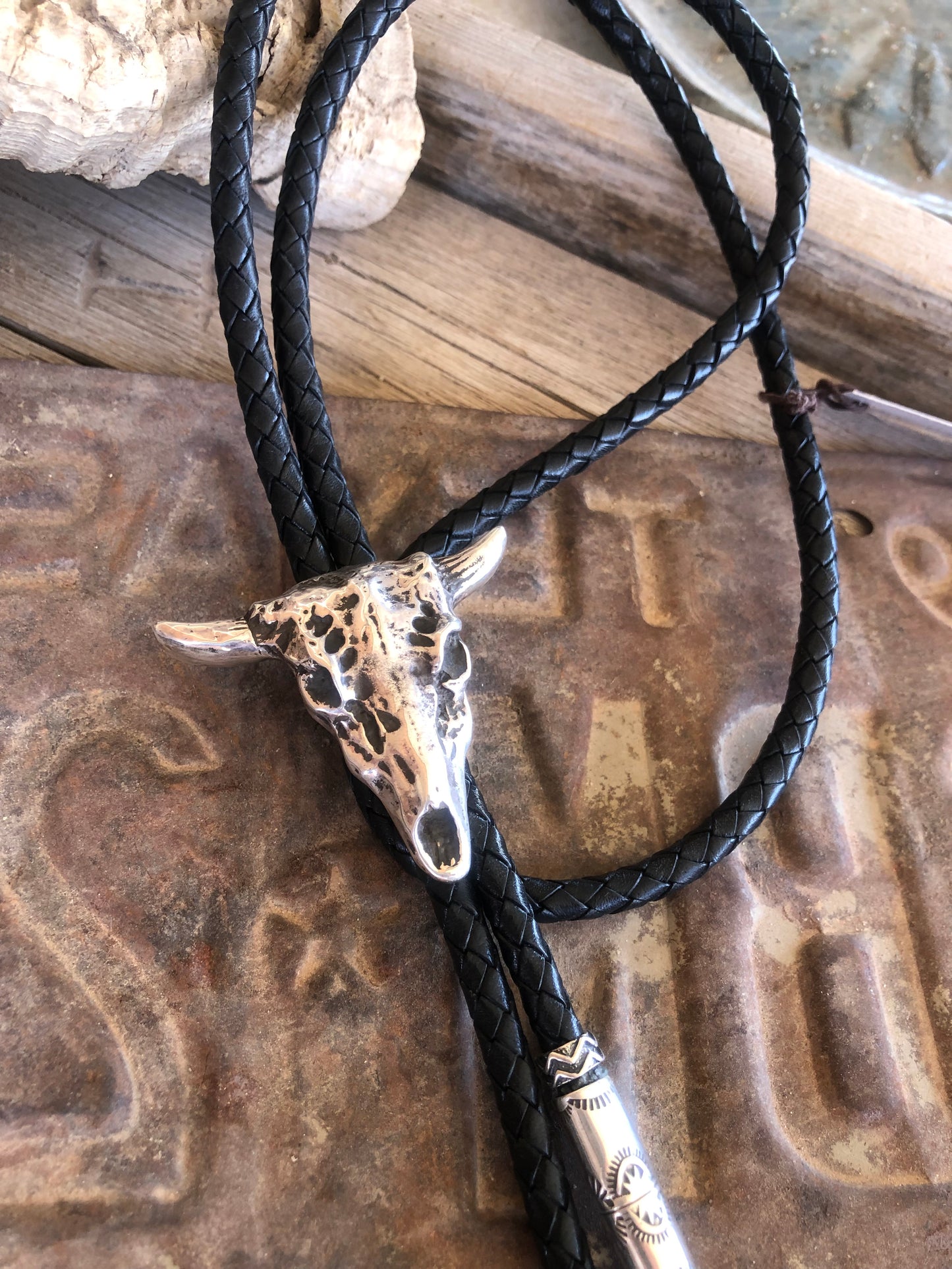 Solid Sterling Steer Bolo