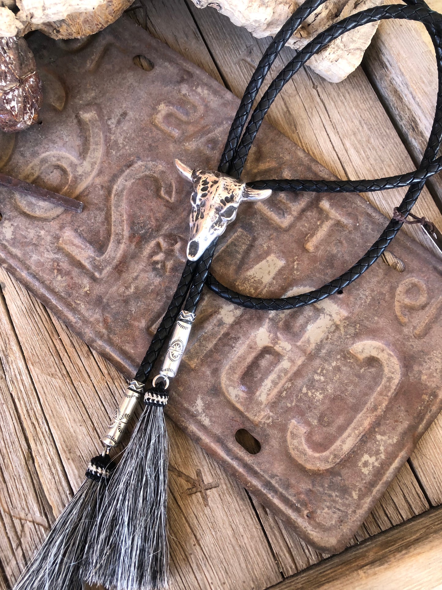 Solid Sterling Steer Bolo