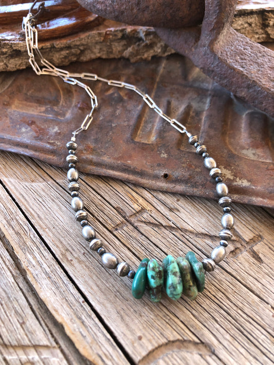 Navajo Pearl & Royston Turquoise Necklace