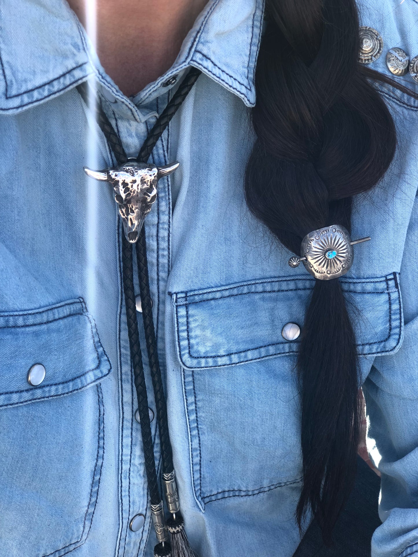 Solid Sterling Steer Bolo