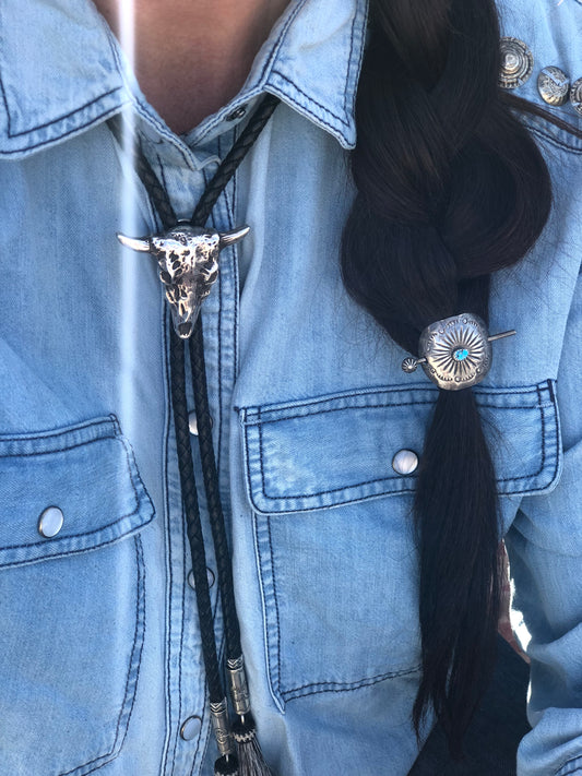 Solid Sterling Steer Bolo