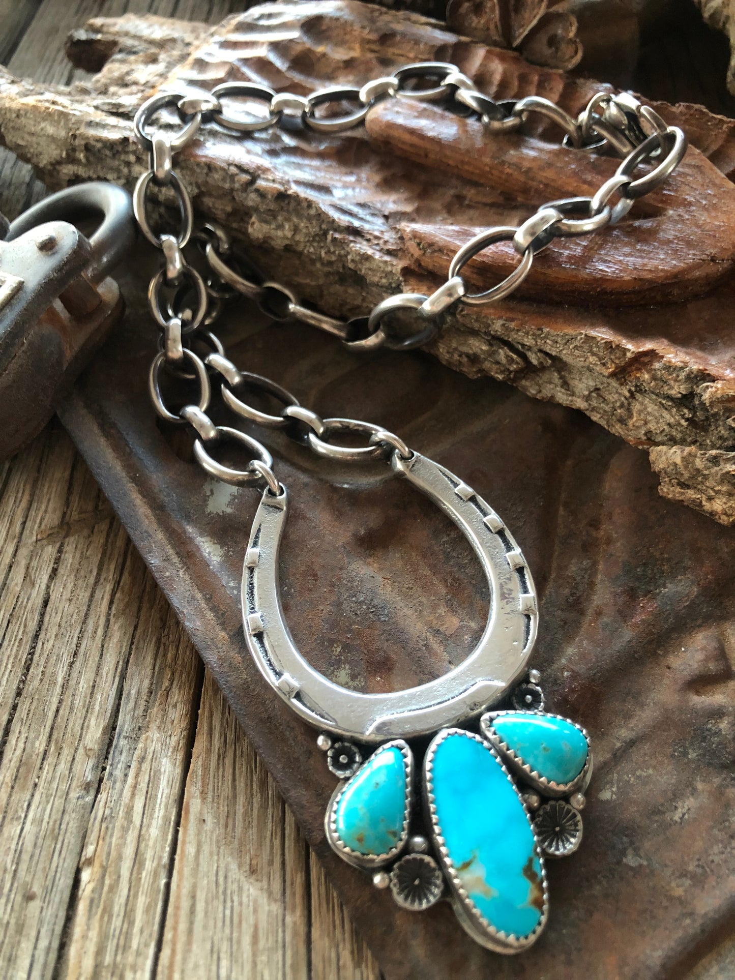 Turquoise Horseshoe Necklace**SALE
