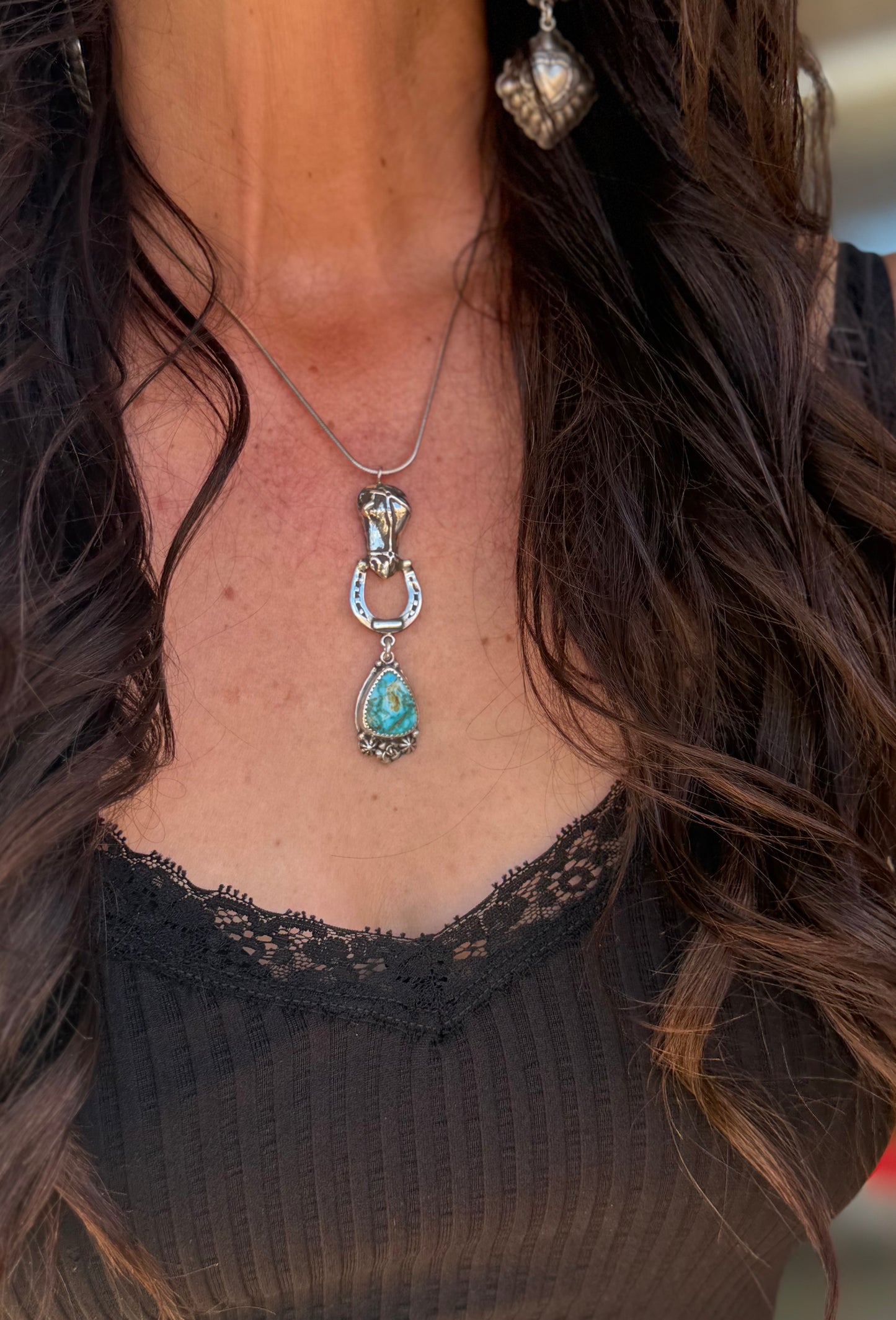 Halter Horse Rising Phoenix Turquoise Necklace