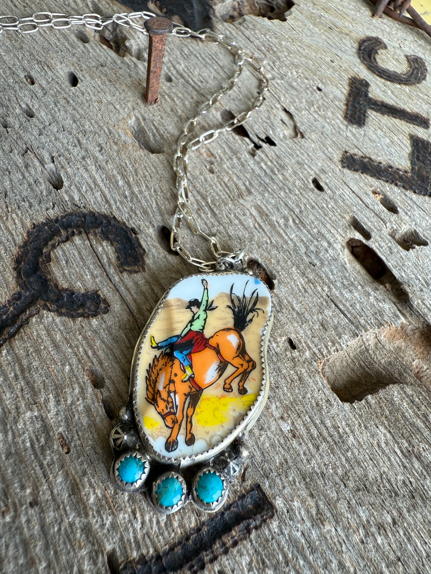 .925 Upcycled China Plate Necklace