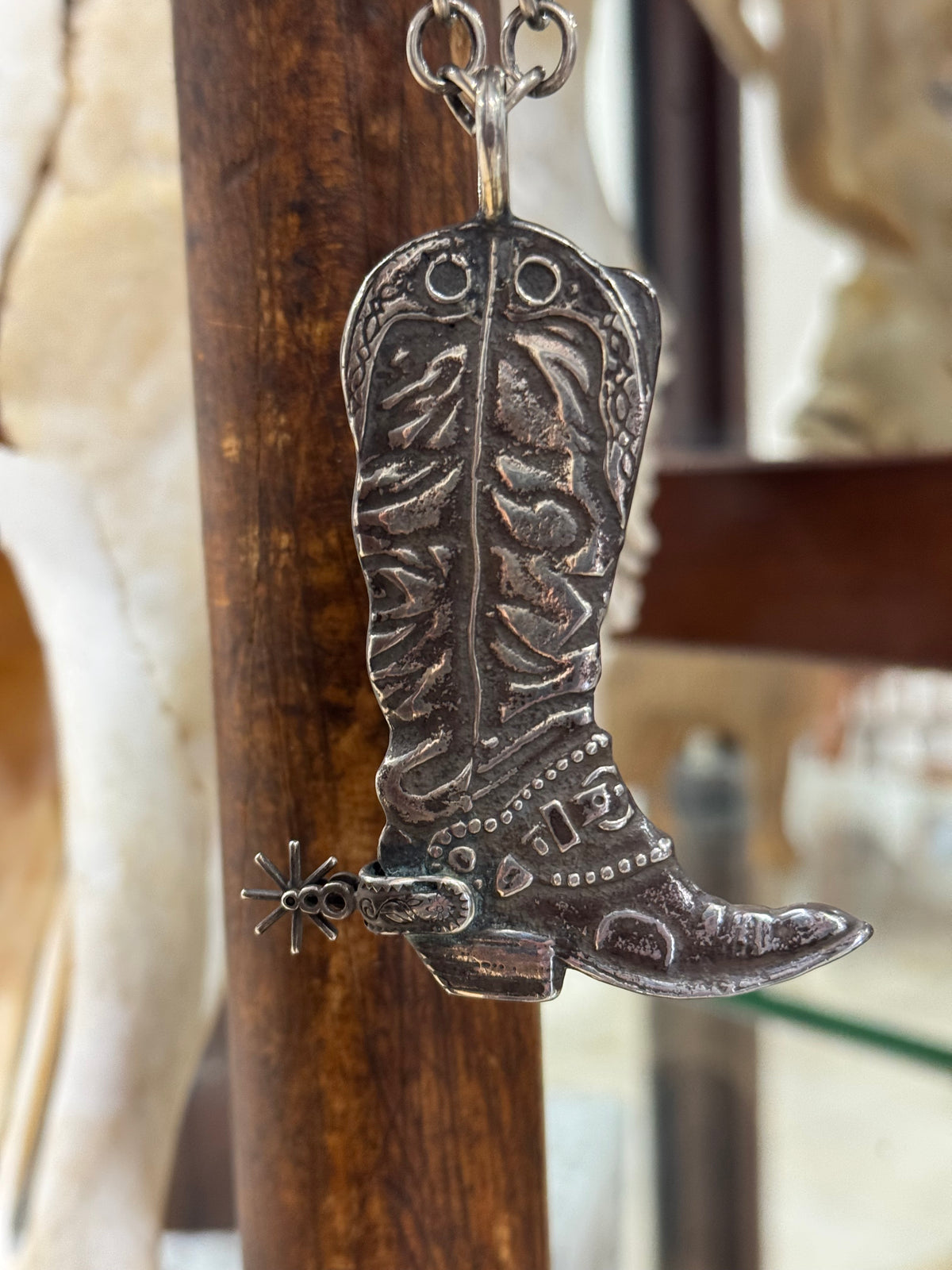 .925 Sand Cast Boot Pendant