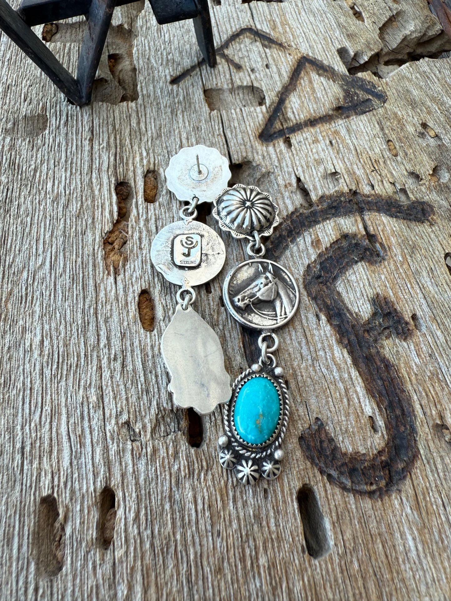 Sterling Silver Horse Cameo Earrings