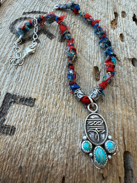 Boot Stitch Bandana Necklace