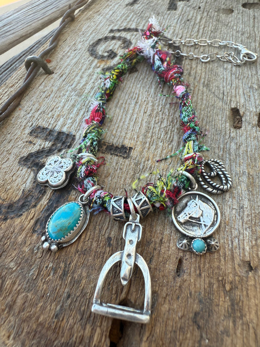 Stirrup 5 Charm Bandana Necklace