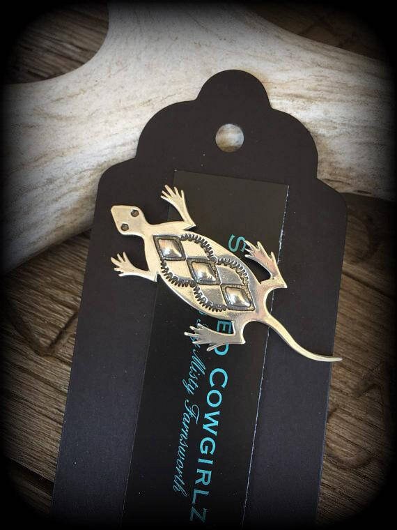 Sterling Silver Lizard Pin