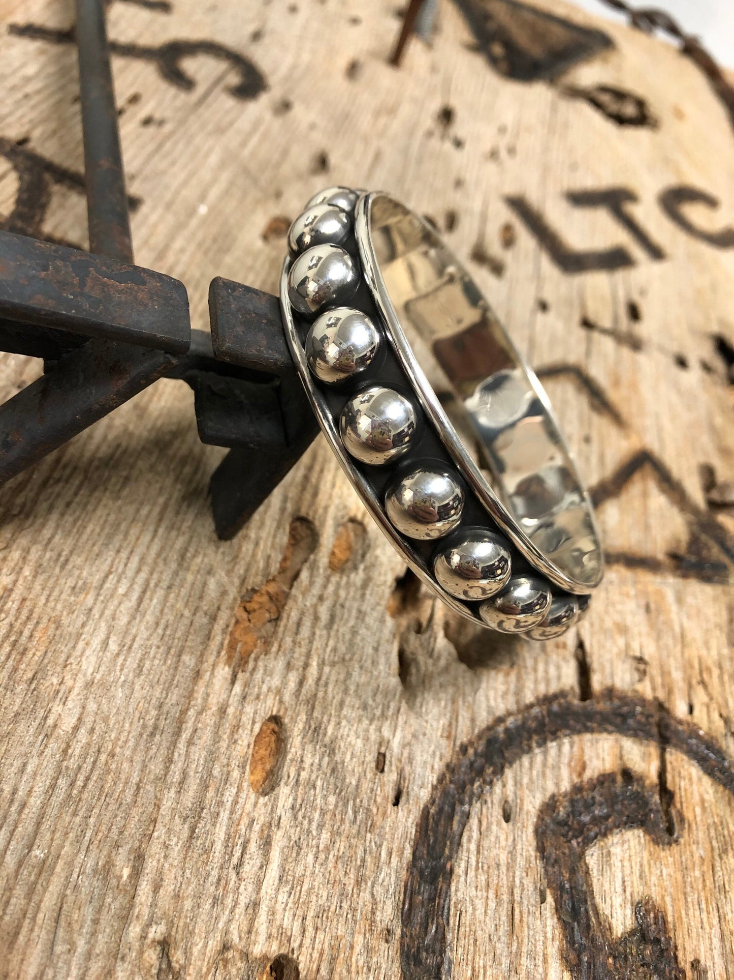Sterling Silver Bead Bangle