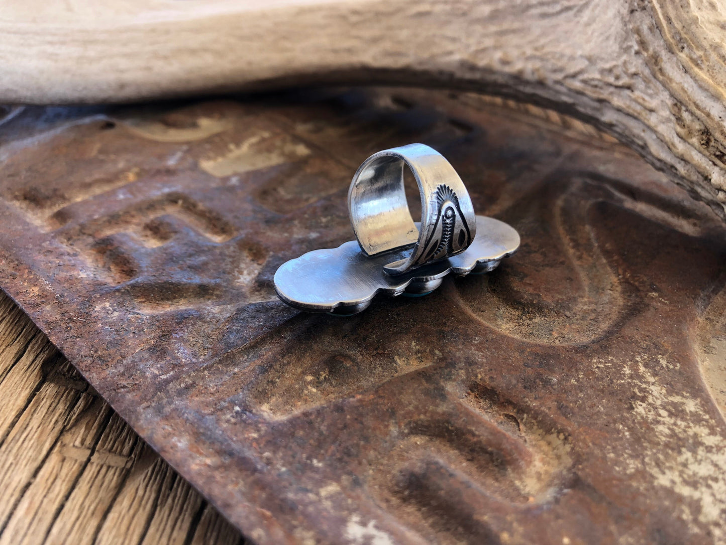 Sterling Silver & Kingman Turquoise Statement Ring
