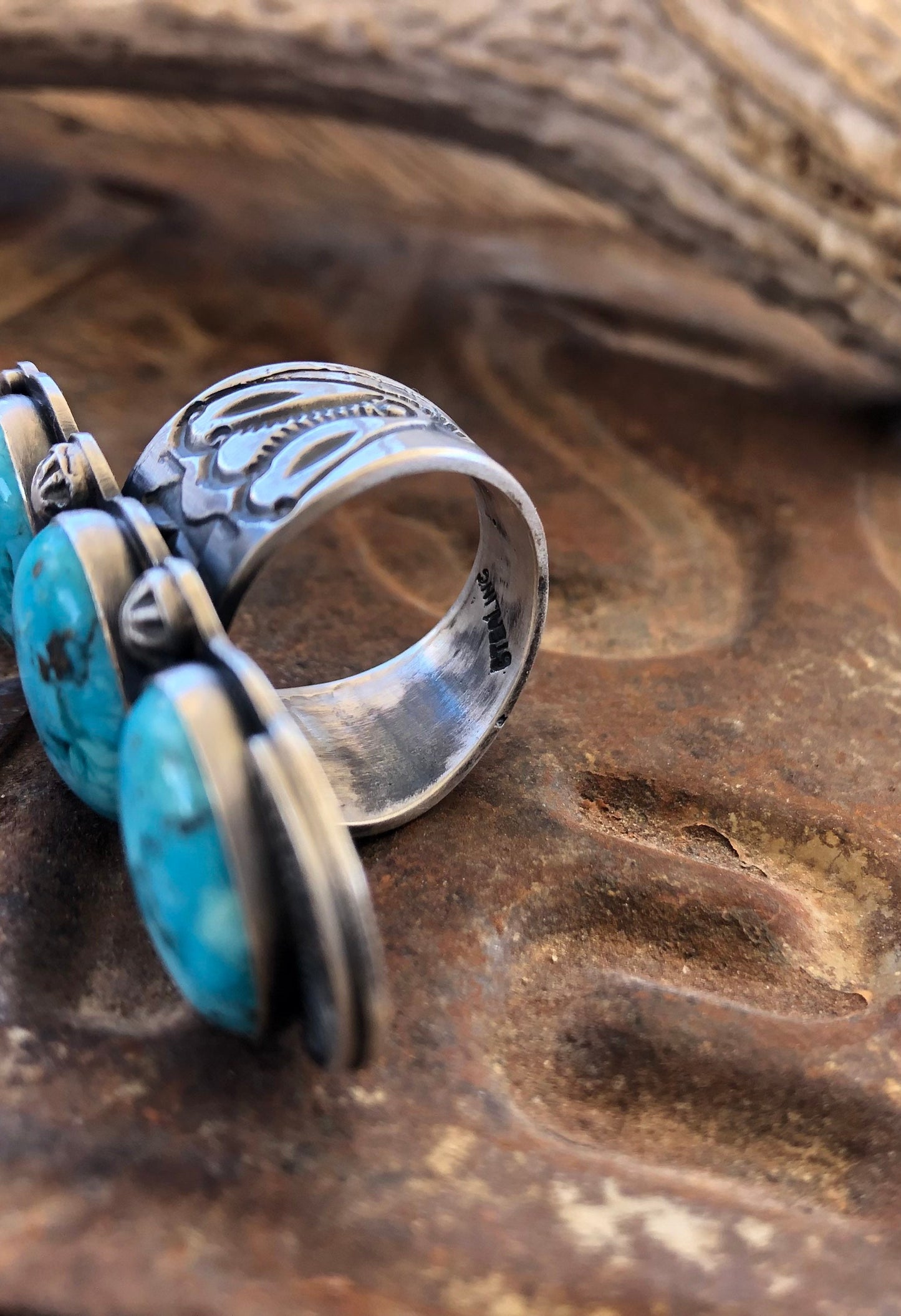 Sterling Silver & Kingman Turquoise Statement Ring