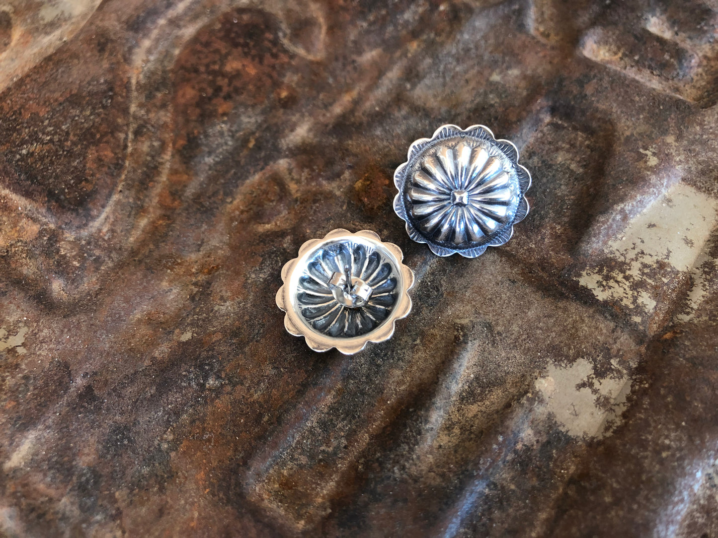 Sterling Silver Concho Studs