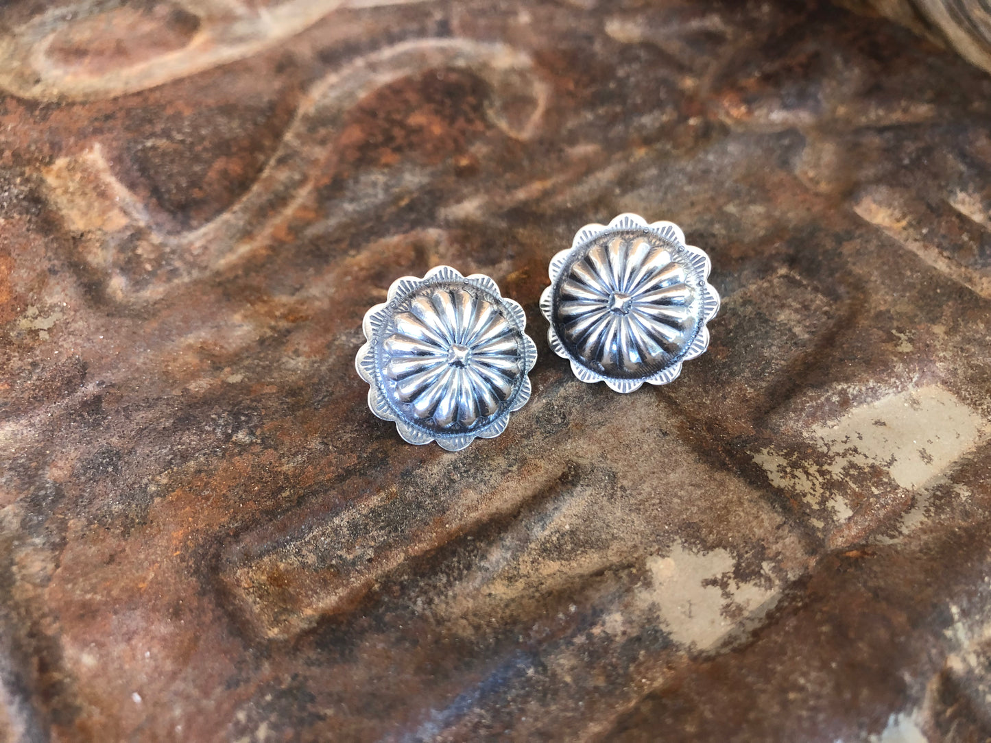 Sterling Silver Concho Studs